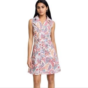 Derek Lam 10 Crosby Dress Women's Plus Size 16 Pink Paisley Sleeveless Casual
